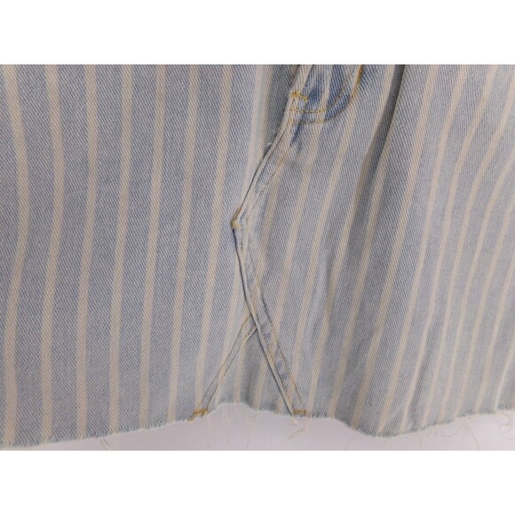 PacSun Women’s Blue Denim Cut Off  Mini Jean Skirt Striped Size 25 - Picture 3 of 7